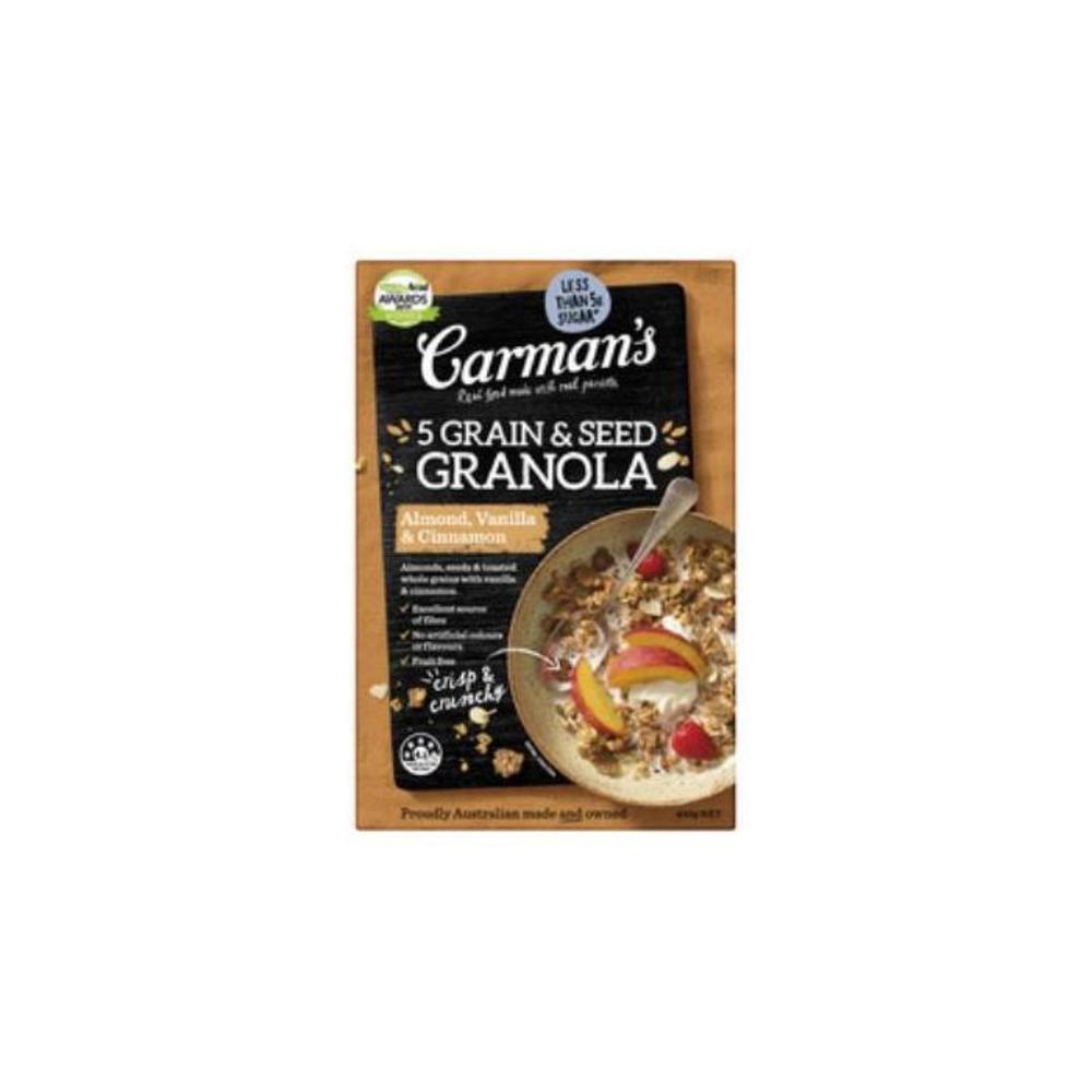 Carman&#039;s Almond Vanilla &amp; Cinnamon 5 Grain &amp; Seed Granola 450g
