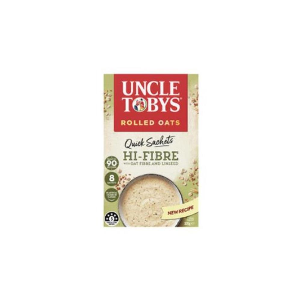 Uncle Tobys Oats Quick Sachets Breakfast Cereal Hi Fibre 320g