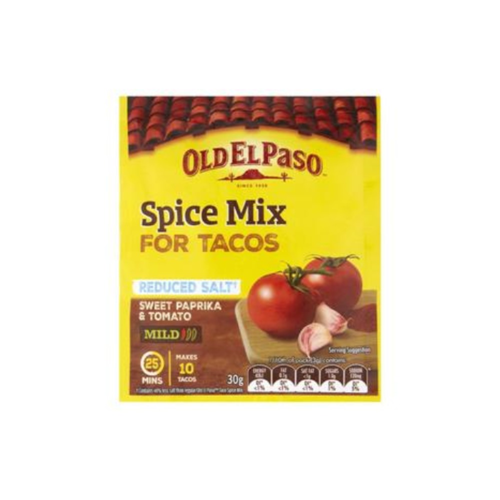 올드 엘 페이소 리듀스드 솔트 스파이스 믹스 타코 마일드 30g, Old El Paso Reduced Salt Spice Mix Taco Mild 30g