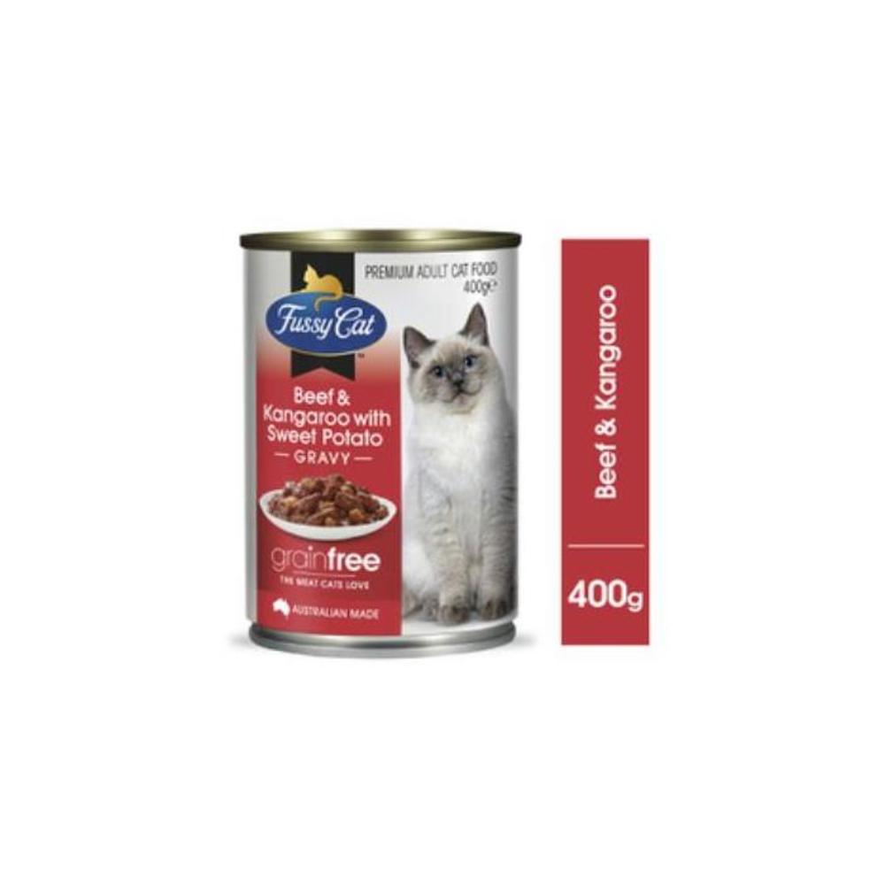 Fussy Cat Grain Free Adult Wet Cat food Beef &amp; Kangaroo With Sweet Potato 400g 2912679P