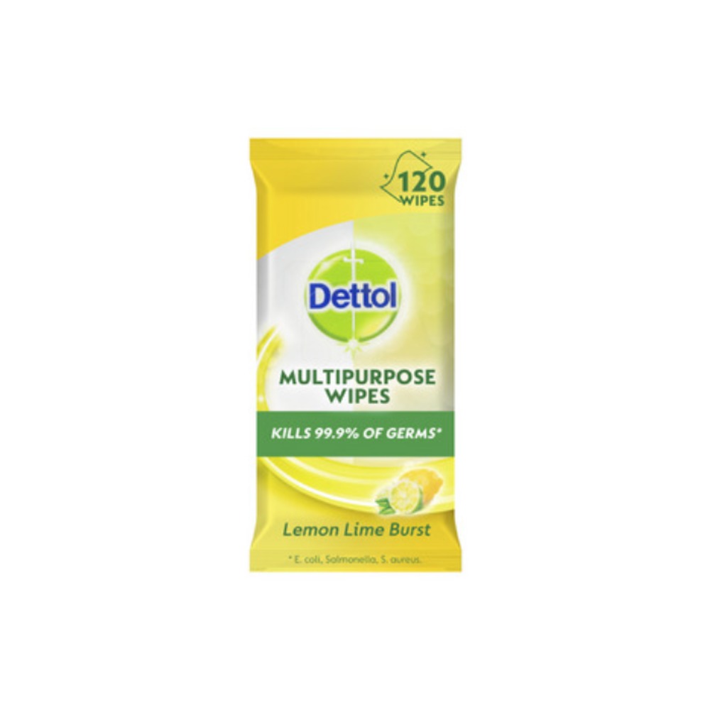 데톨 멀티퍼포스 안티박테리얼 디스인펙턴트 서페이스 클리닝 120 와입스 레몬 1 팩, Dettol Multipurpose Antibacterial Disinfectant Surface Cleaning 120 Wipes Lemon 1 pack