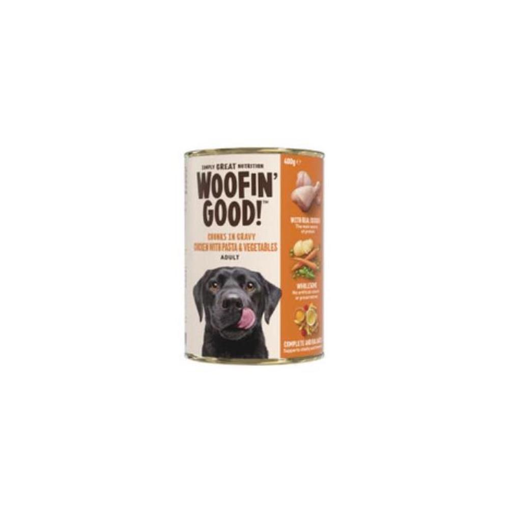Woofin Good Chunks In Gravy Chicken Pasta &amp; Veg Dog Food 400g 3699828P