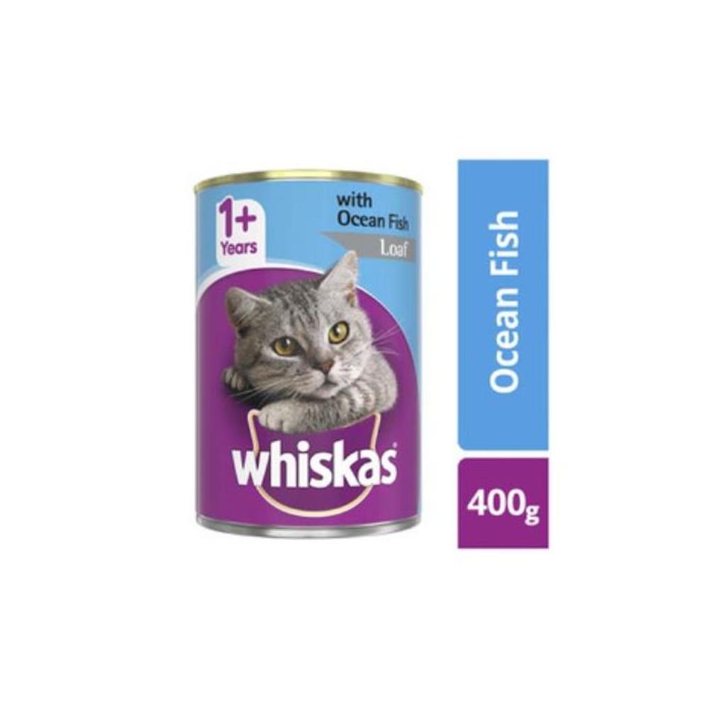 Whiskas 1+ Years Wet Cat Food Ocean Fish Loaf Can 400g 283550P