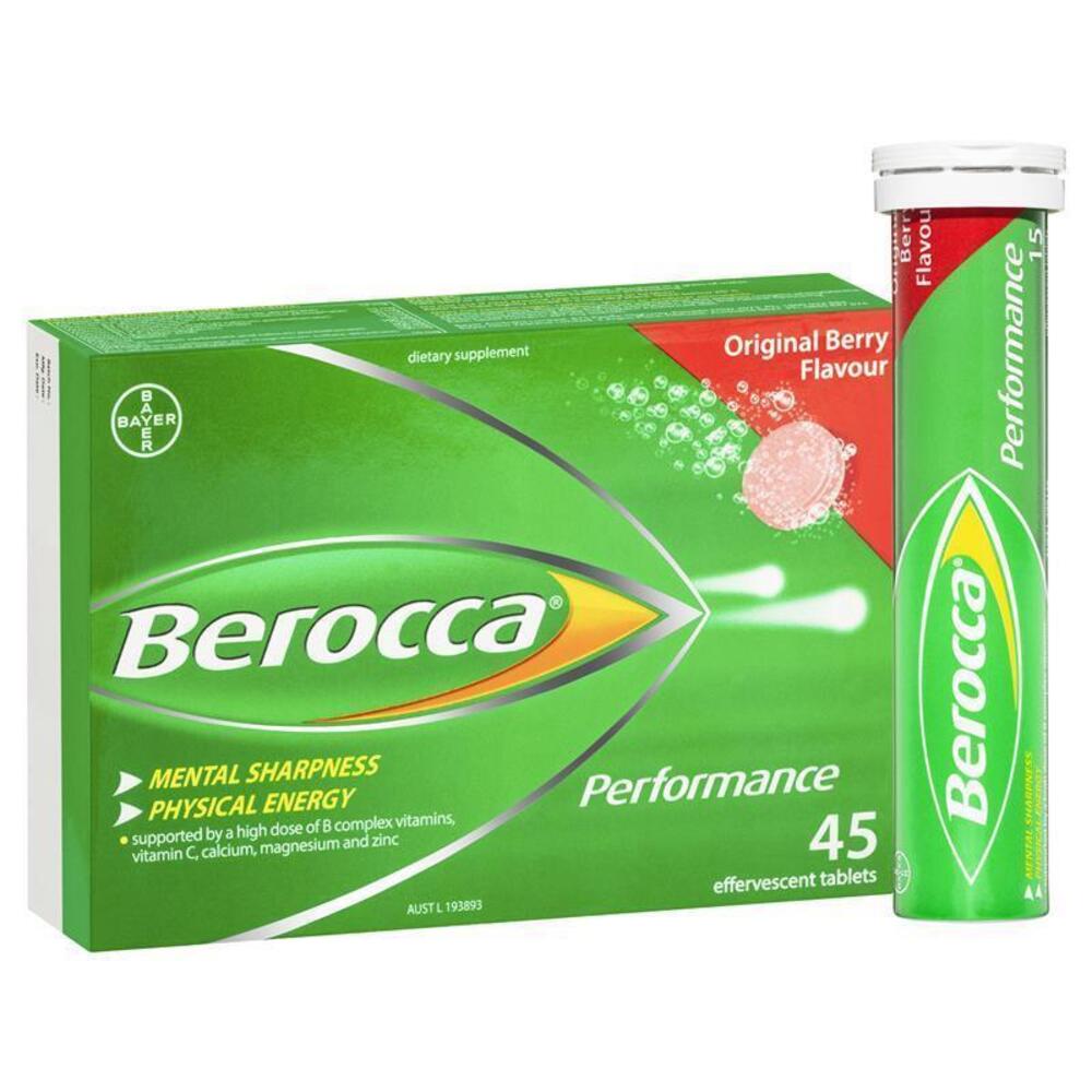 베로카 에너지 비타민 오리지널 베리 기포성타블렛 45 팩 Berocca Energy Vitamin Original Berry Effervescent Tablets 45 pack