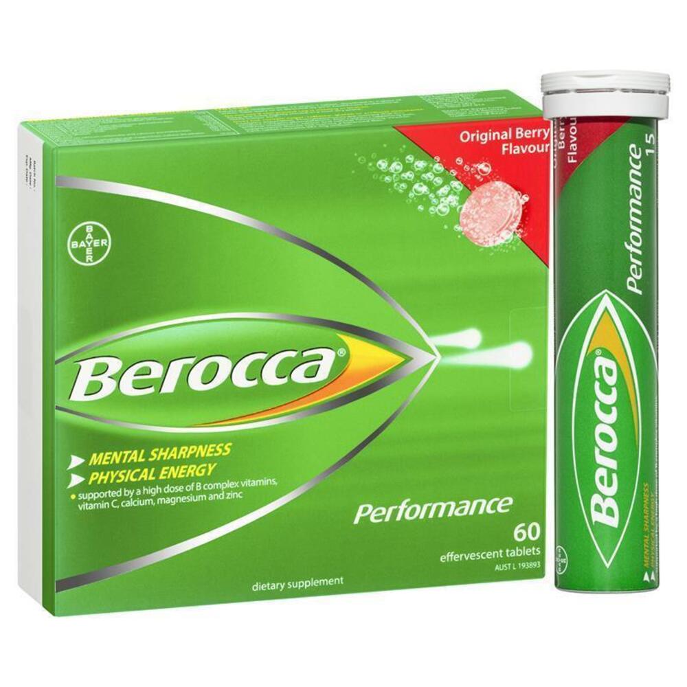 베로카 에너지 비타민 오리지널 베리 기포성타블렛 60 팩 특별 사이즈 Berocca Energy Vitamin Original Berry Effervescent Tablets 60 pack Exclusive Size