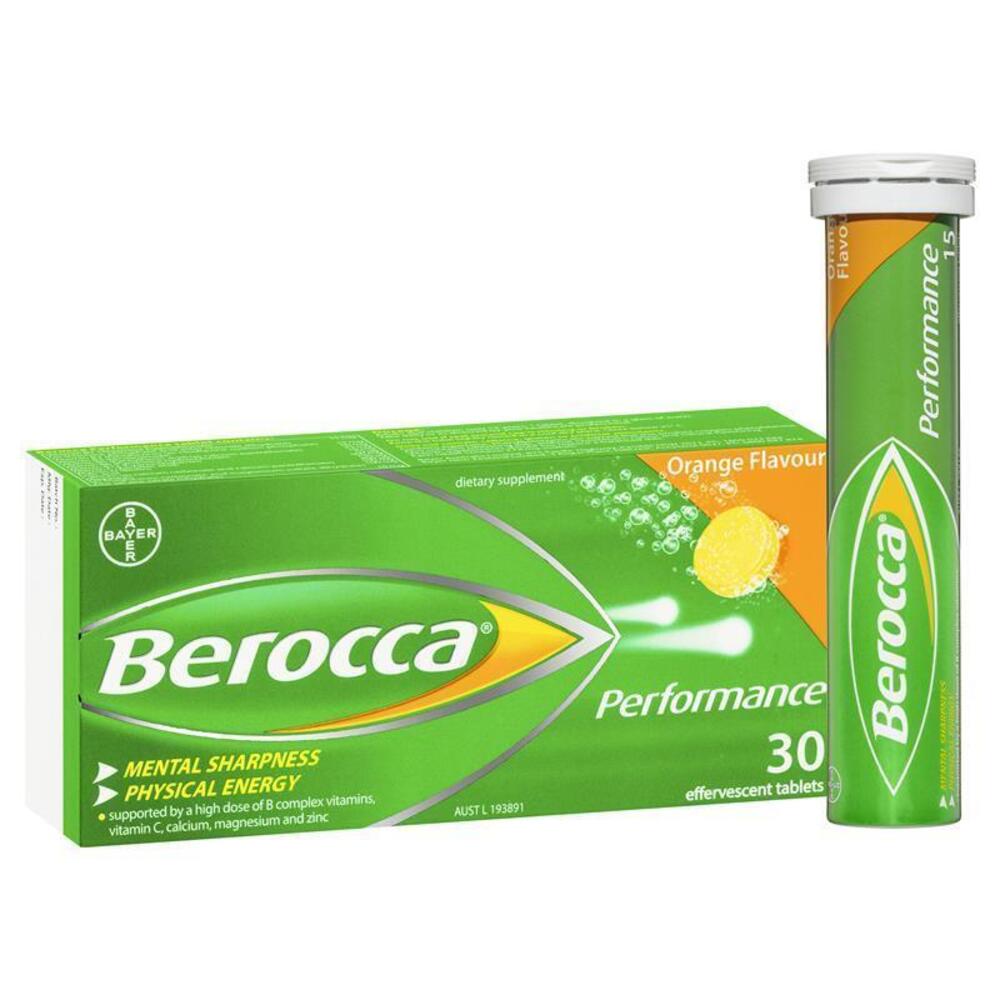 베로카 에너지 비타민 오렌지 기포성타블렛 30 팩 Berocca Energy Vitamin Orange Effervescent Tablets 30 pack