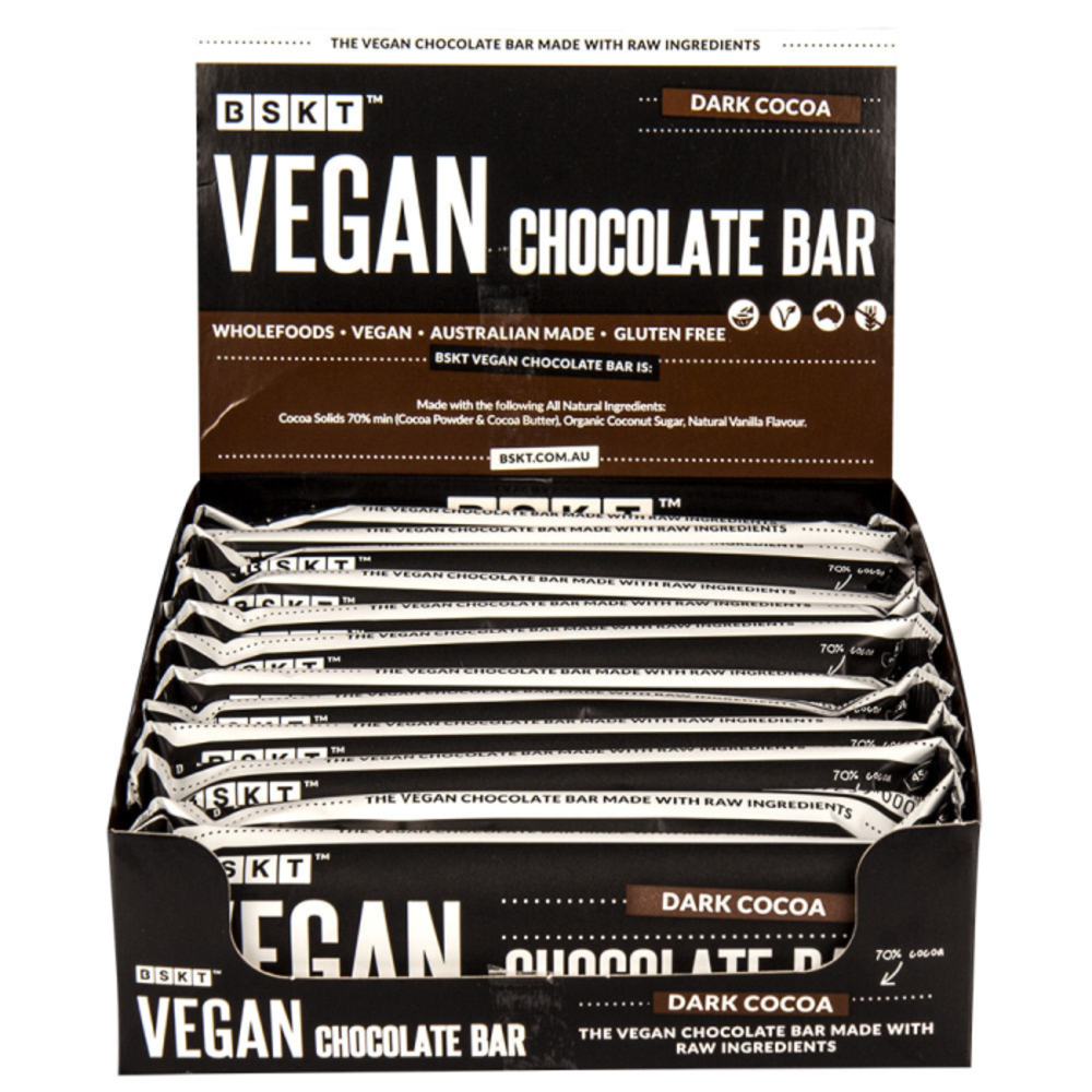 BSKT 비건 초코렛 바 다크 코코아 45g x디스플레이, BSKT Vegan Chocolate Bar Dark C0coa 45g x 12 Display