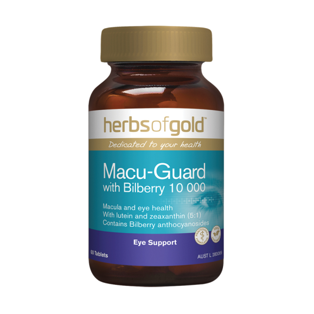 허브 오브 골드 매큐 가드 윗 빌베리 60t, Herbs of Gold Macu Guard with Bilberry 10 000 60t