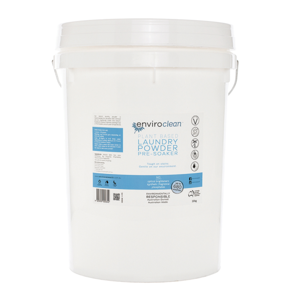 인바이로클린 플란트 베이스드 론드리 파우더 프리소커 20kg 버켓, EnviroClean Plant Based Laundry Powder Pre-Soaker 20kg Bucket