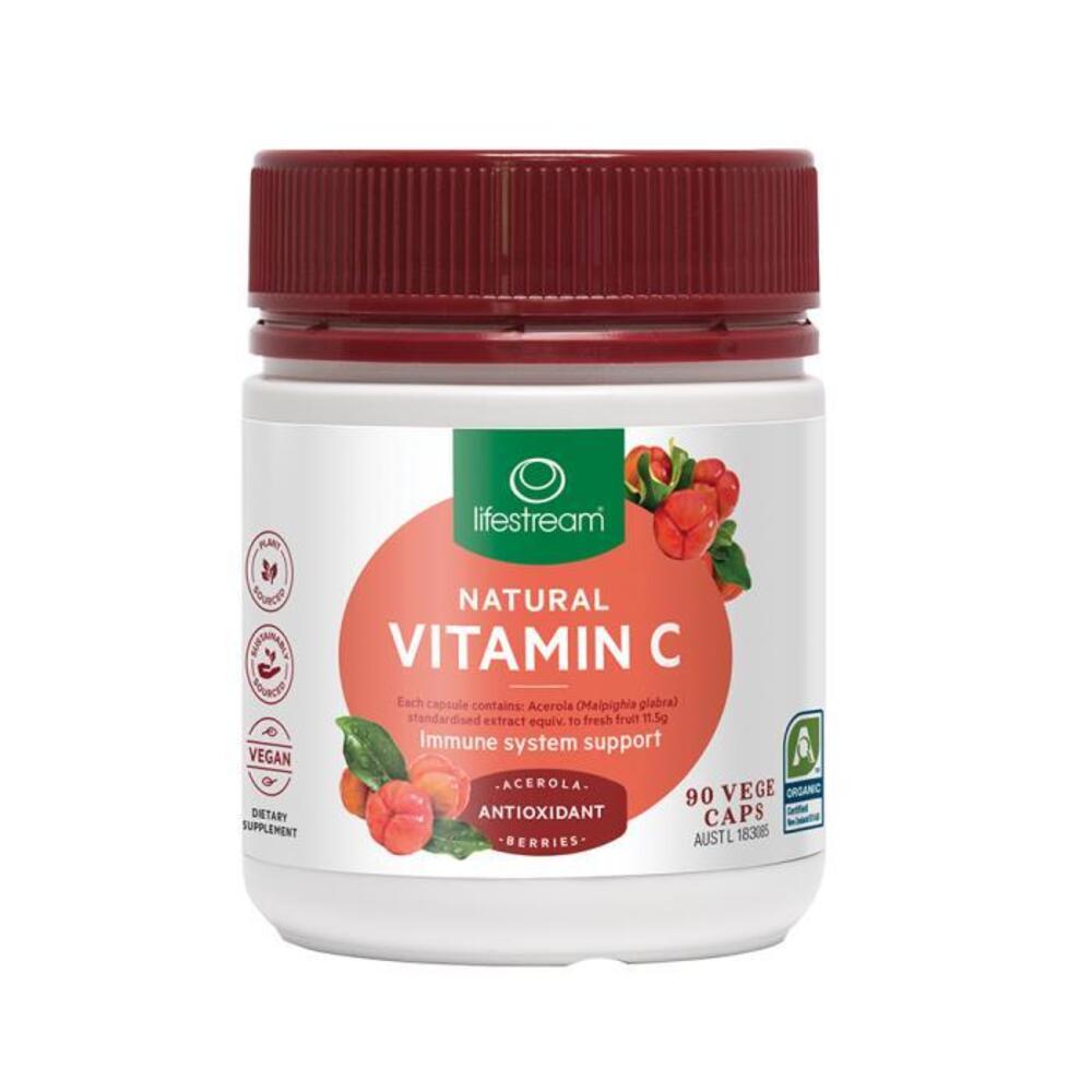 라이프스트림 내츄럴 비타민 C (에이세롤라 베리스) 90vc, LifeStream Natural Vitamin C (Acerola Berries) 90vc
