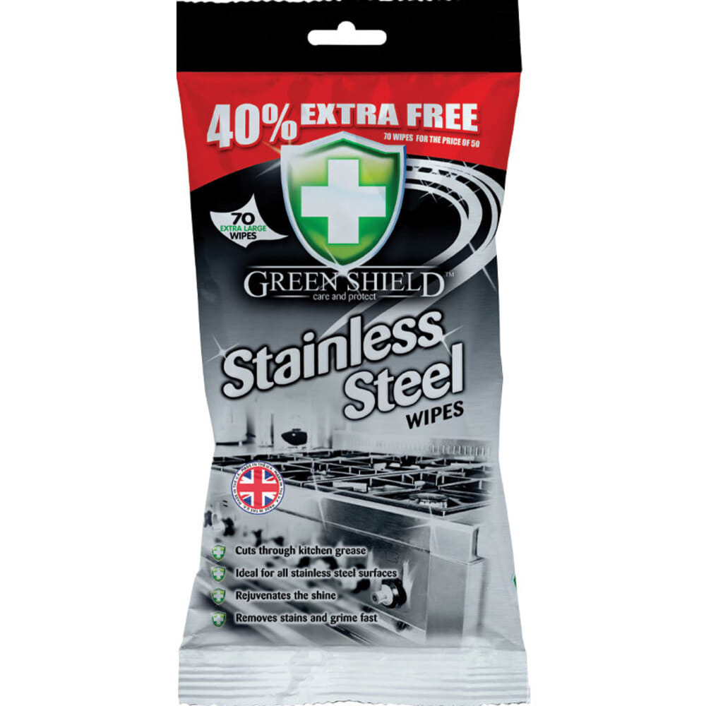 그린 실드 스테인레스 스틸 물티슈팩, Green Shield Stainless Steel Wipes 70 Pack