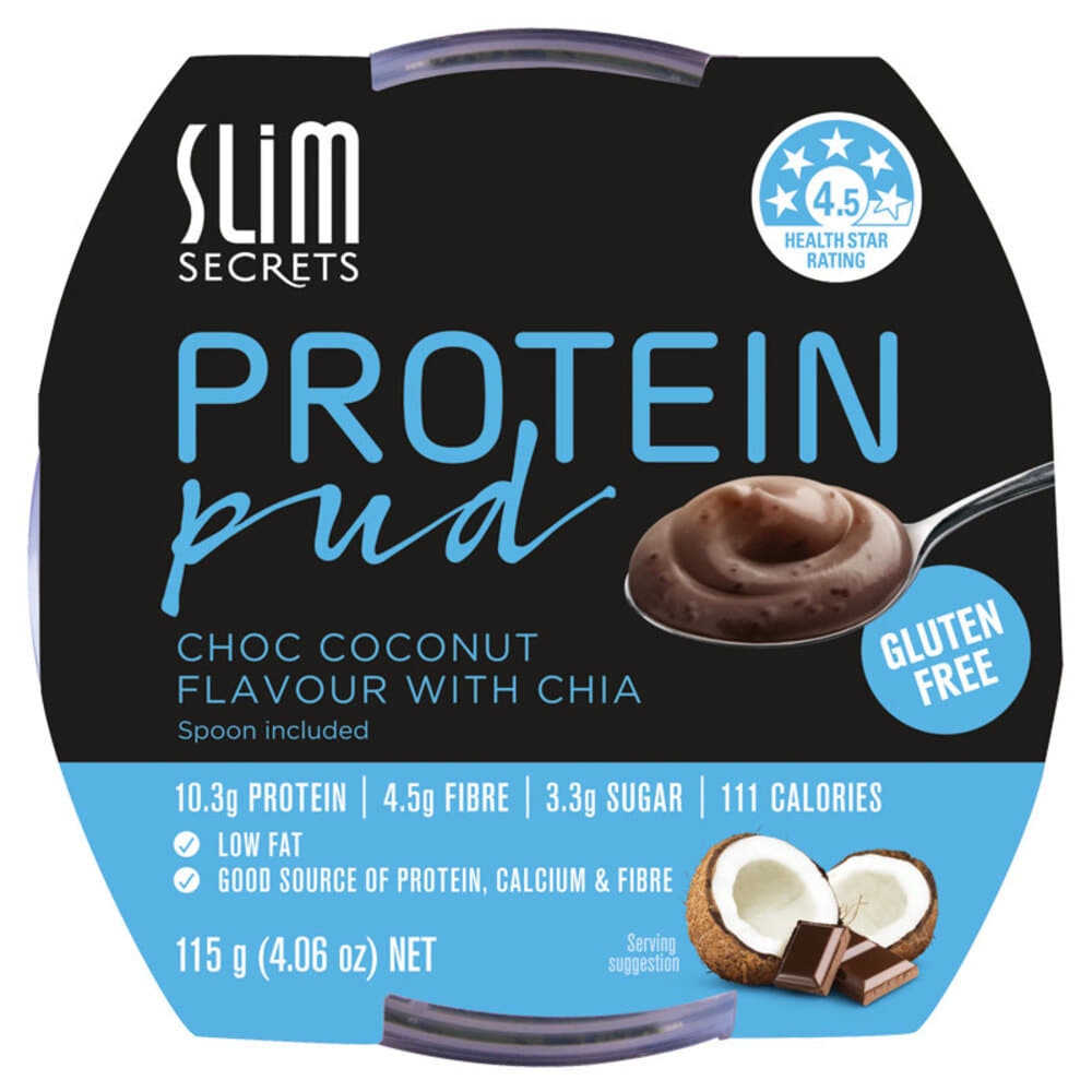 슬림 시크릿 프로틴 퍼드 + 치아 초코 코코넛 115g Slim Secrets Protein Pud With Chia Choc Coconut 115g
