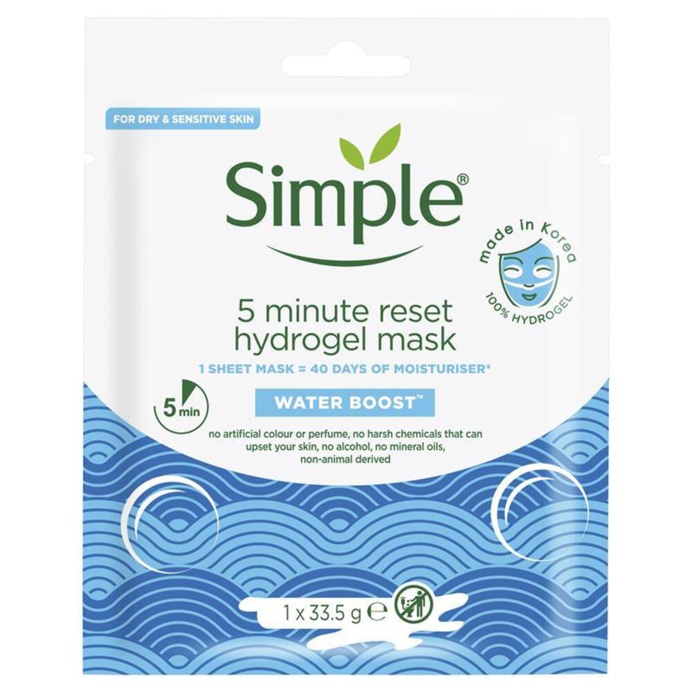 심플 워터 부스트 하이드레이션 리셋 페이셜 시트 마스크 33g, Simple Water Boost Hydration Reset Facial Sheet Mask 33g