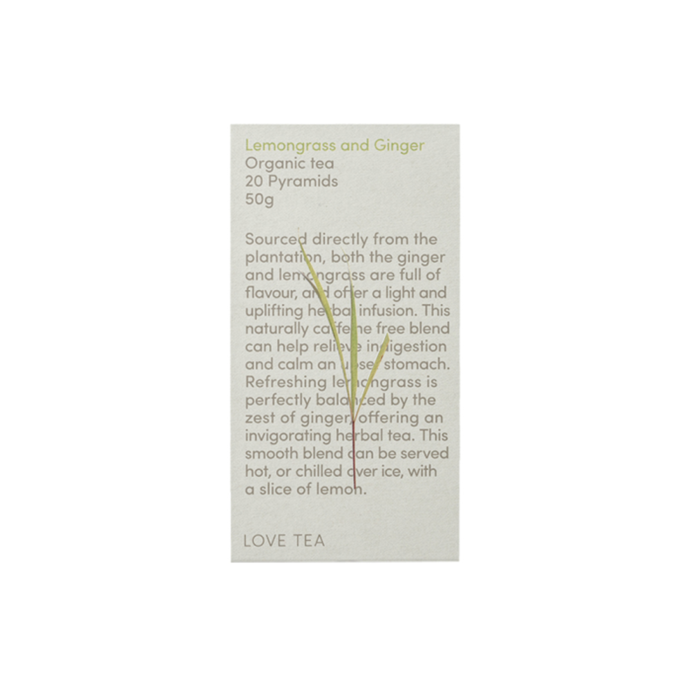 Love Tea Organic Lemongrass &amp; Ginger Tea x 20 Pyramids