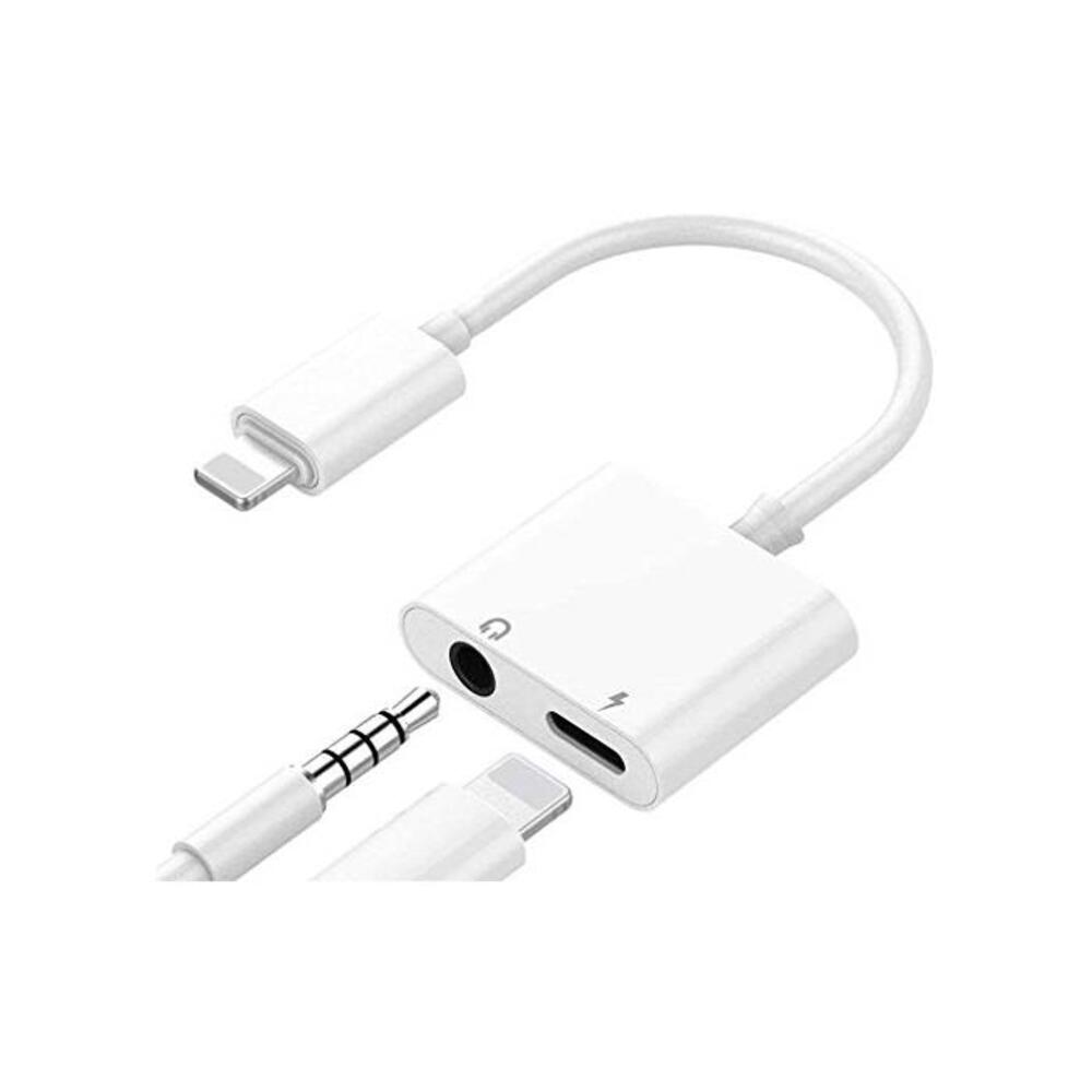 Headphone Adapter for iPhone Adaptor 3.5mm Jack Dongle Earphone Connector Convertor 2 in 1 Music Accessories Charger Cables Charge &amp; Audio Compatible for iPhone 11/11 Pro/8/ X/XS M B08ZKMLSDL