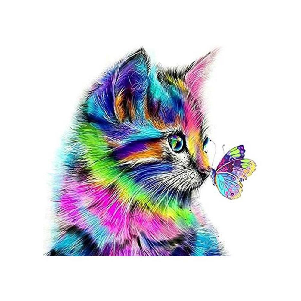 Paint by Numbers-DIY Digital Canvas Oil Painting Adults Kids Paint by Number Kits Home Decorations- Cat and Butterfly 16 * 20 inch B07B4C2QGB