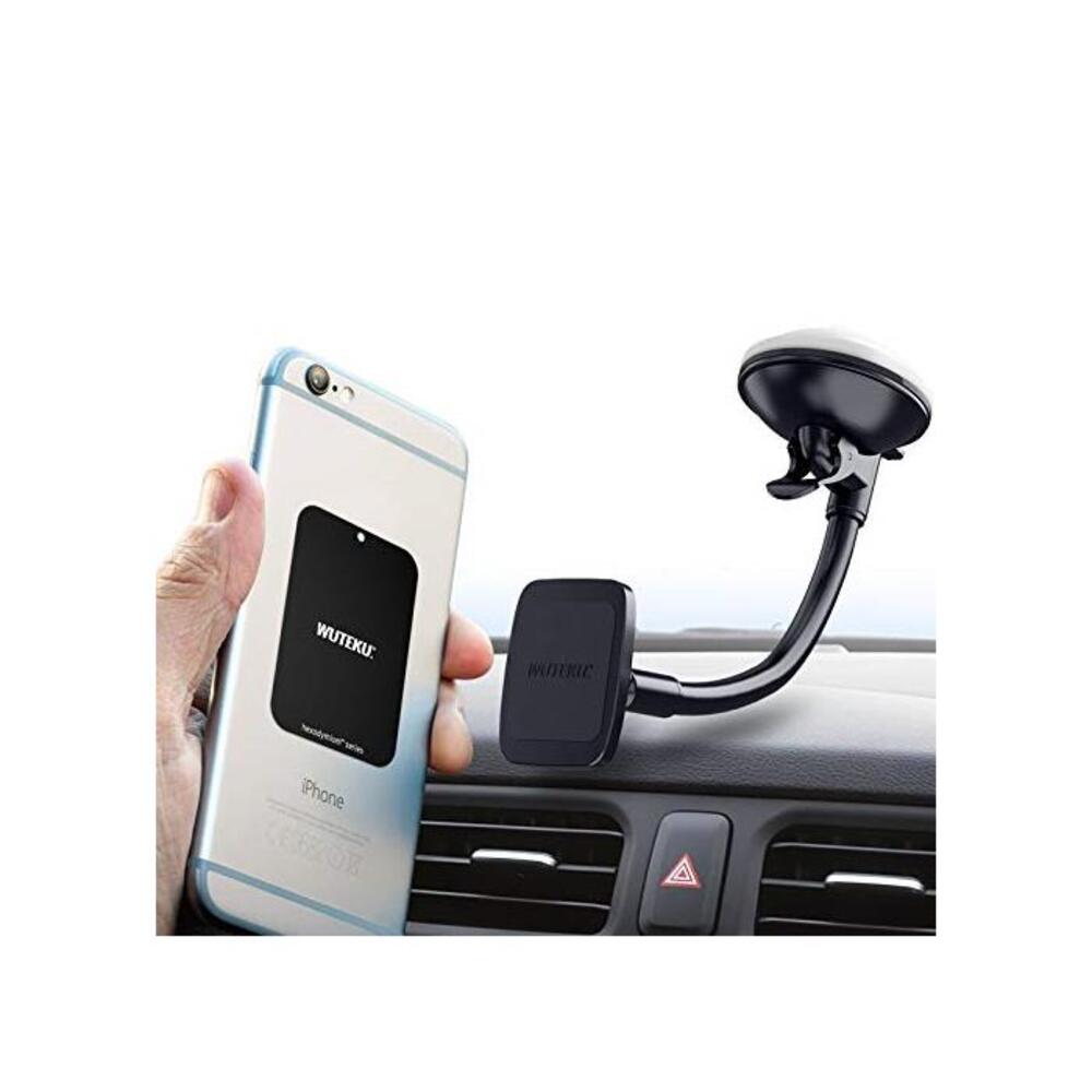 Magnetic Windshield Phone Mount Hexadyium with 6 Magnets to Hold Cellphones Samsung S8 &amp; S8 Plus, IPhone 7 Plus, Top Rated by Uber Drivers- Heavy Duty Adjustable Cell Phone Magneti B0737CKTSD