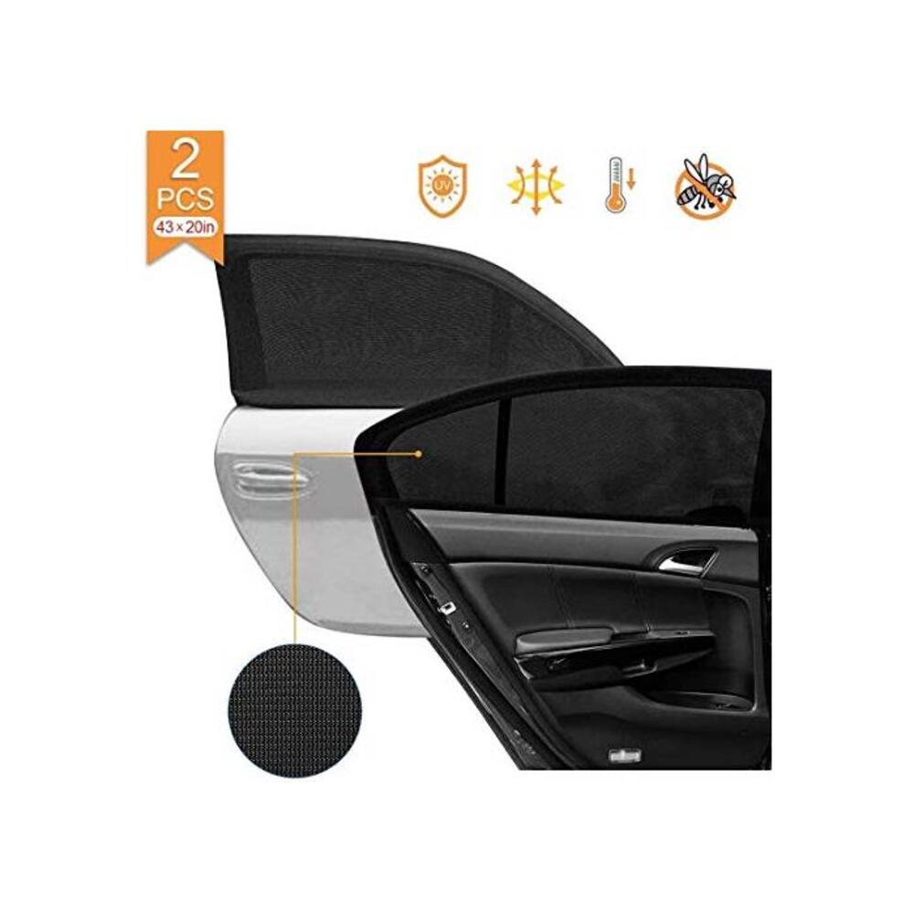 2 Pack Car Side Rear Window Sun Shades, Breathable Mesh Protects Kids from Sun Glare Burn Heats and UV Rays, Fits Most of Vehicle B08S43LLCQ
