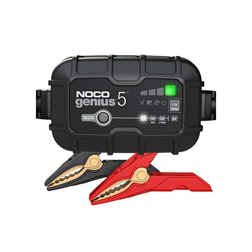 NOCO GENIUS5AU, 5-Amp Fully-Automatic Smart Charger, 6V and 12V Battery Charger, Battery Maintainer, and Battery Desulfator with Temperature Compensation B08D6WMGXZ