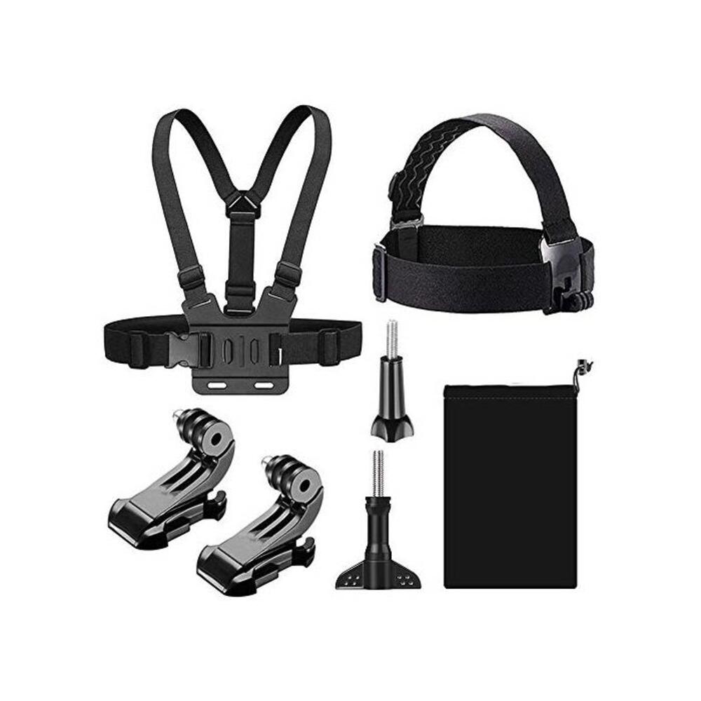 T Tersely [7 in 1] Head + Chest Harness Strap Mount for GoPro Hero 9 8 7 Black 6 5 4 SJCAM Xiaomi Yi Sport Action Camera, with Quick Clip Elastic Head, Helmet &amp; Chest Mount Screw S B082PWDG3Y