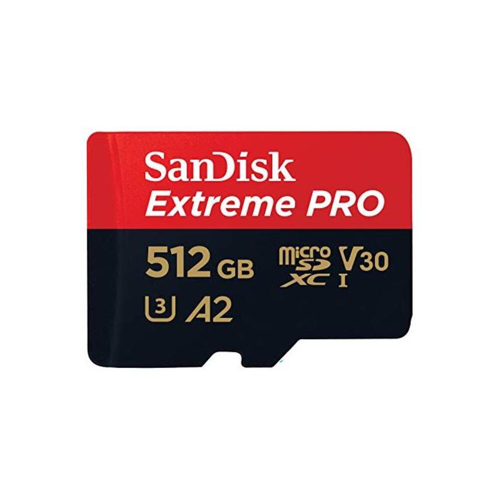 Sandisk Extreme Pro microSDXC, SQXCZ 512GB, V30, U3, C10, A2, UHS-I, 170MB/s R, 90MB/s W, 4x6, SD Adaptor, Lifetime Limited, Red/Black (SDSQXCZ-512G-GN6) B07RKL4L7Q