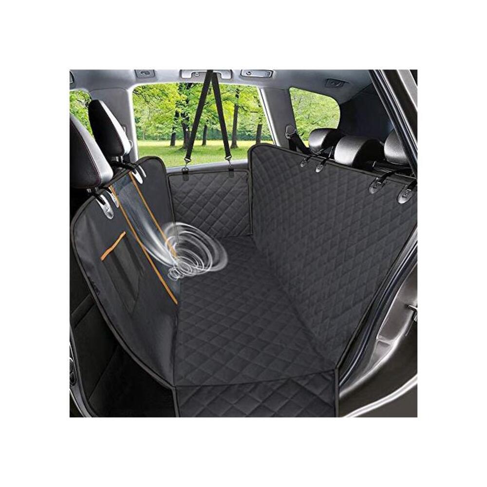 Dog Car Seat Cover, Waterproof Pet Seat Cover with Mesh Visual Window &amp; Seat Belt Opening &amp; Storage Pockets, Wear-Proof Dog Back Seat Hammock for Cars, Trucks and SUV - 147 x 137 c B07P9XMMHN