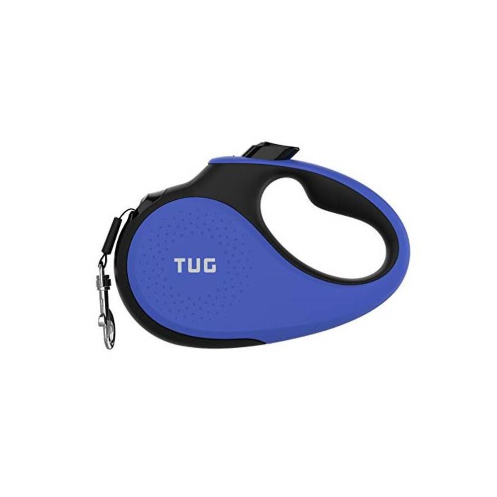 TUG Patented 360° Tangle-Free, Heavy Duty Retractable Dog Leash with Anti-Slip Handle; 16 Ft Strong Nylon Tape/Ribbon; One-Handed Brake, Pause, Lock (Small, Blue) B07PYRYYPY