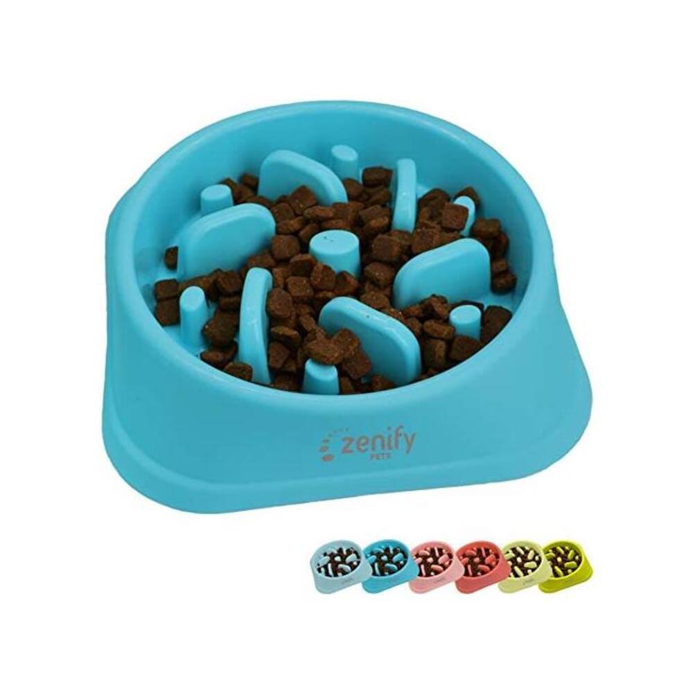 Zenify Dog Bowl Slow Feeder - Large 500ml Healthy Eating Pet Interactive Feeder with Anti-Skid Non-Slip Grip Base to Reduce Overeating Bloating Vomiting Obesity for Wet Dry Raw Foo B07BXJY4L3