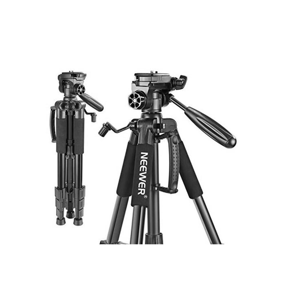 Neewer Portable 56 inches/142 Centimeters Aluminum Camera Tripod with 3-Way Swivel Pan Head,Bag for DSLR Camera,DV Video Camcorder Load up to 8.8 pounds/4 kilograms Black(SAB234) B01MT1KF0F