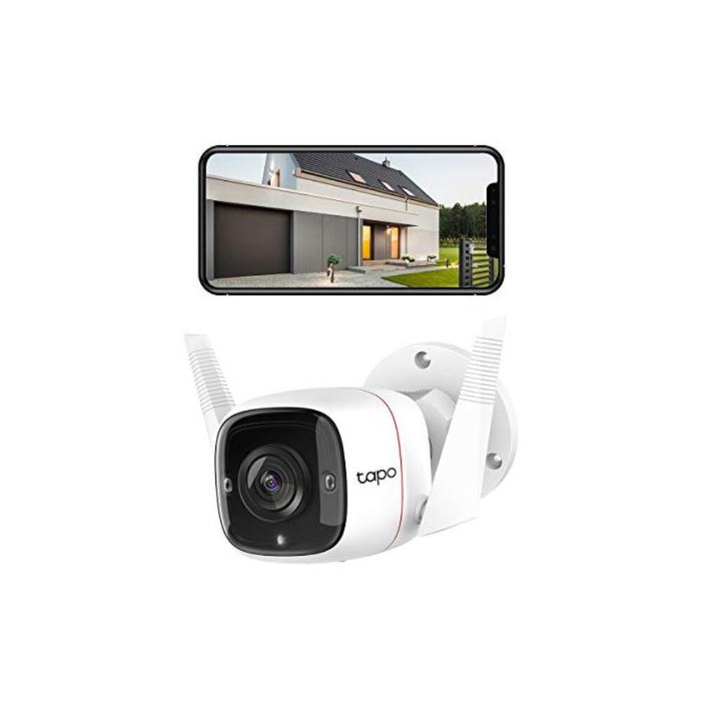 TP-Link Tapo Outdoor Security Wi-Fi Camera - 3MP Crystal-Clear, Wired &amp; Wireless, Motion Detection, Night Vision, Two-Way Audio, Voice Control, Tapo APP, No hub Required (Tapo C310 B08JLR2751