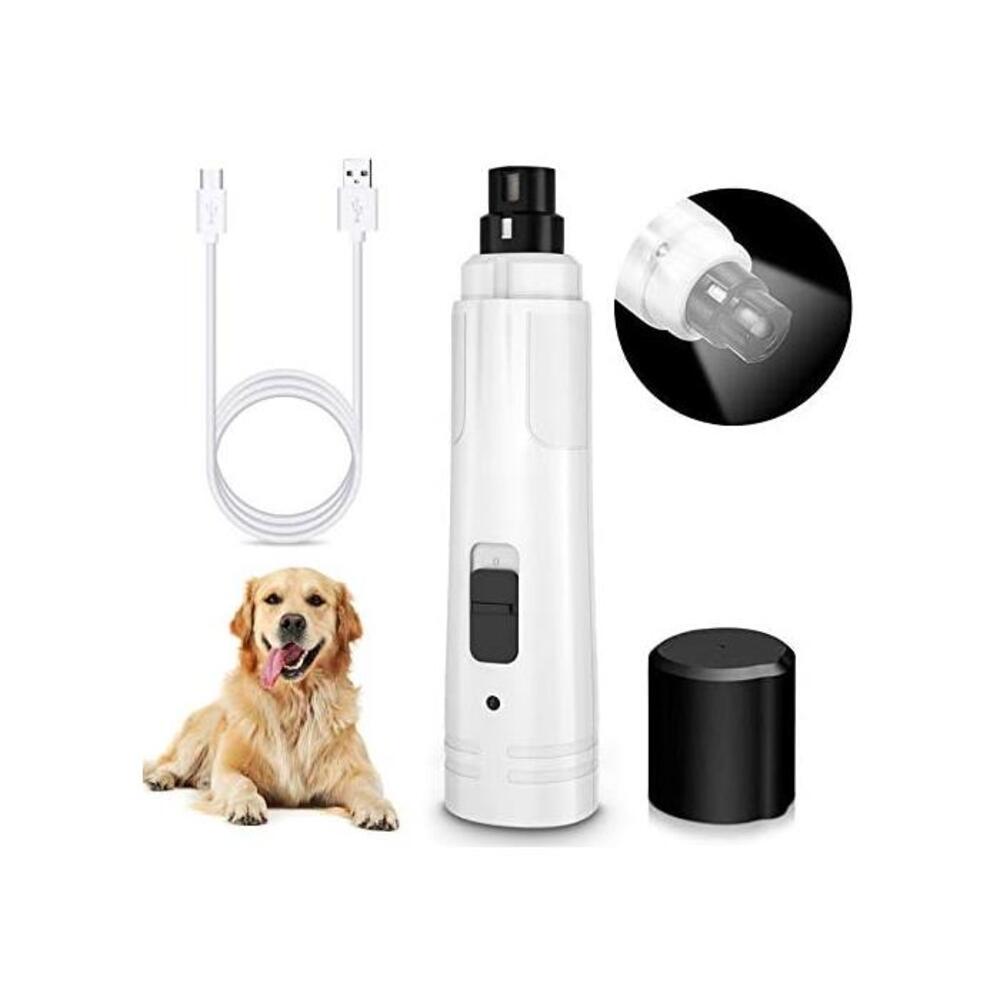 Pet Dog Nail Grinder with LED Light, Upgraded 2 Speed Dog Nail Trimmer, Rimposky Ultra Quiet Rechargeable Painless Pet Paws Grooming Supplies Kits for Small Medium Large Dogs &amp; Cat B08T97CZ69