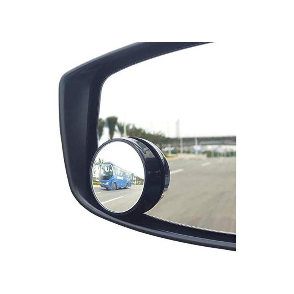 KEWAYO 2 Pack Automotive Blind Spot Mirrors , Small Round Convex Adjustable 360°Rotate Wide Angle Car Rear View Nirror for All Universal Vehicles Car Fit Stick-on Design (Black 1 P B01MZAE1E8