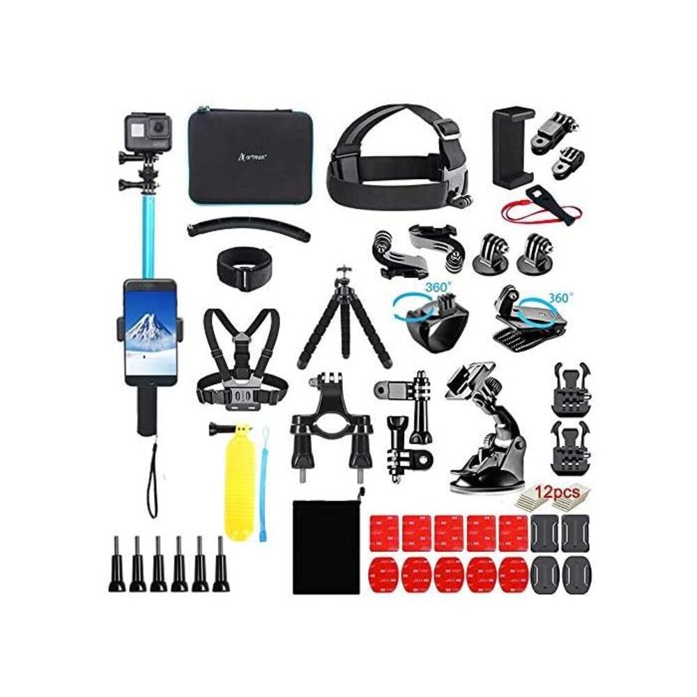 Artman Action Camera Accessories Kit 60-in-1 for Gopro MAX GoPro Hero 9 8 7 6 5 Session 4 3+ 3 2 1 Black Silver SJ4000/ SJ5000/ SJ6000 DJI OSMO Action DBPOWER AKASO Xiaomi Yi APEMA B088H4XQDD