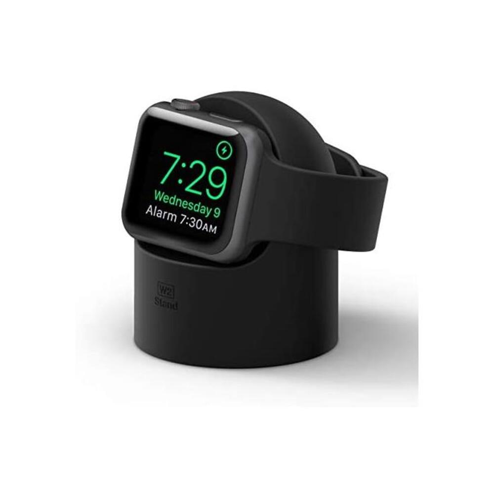 elago W2 Stand Compatible with Apple Watch Series 6/SE/5/4/3/2/1, 44mm, 42mm, 40mm, 38mm - Charging Dock Station, Supports Nightstand Mode, Cable Management, Scratch-Free Silicone B01ABLSW5W