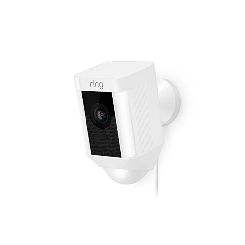 Ring Spotlight Cam Wired: Plugged-in HD security camera with built-in spotlights, two-way talk and a siren alarm, White B0765B4DXJ