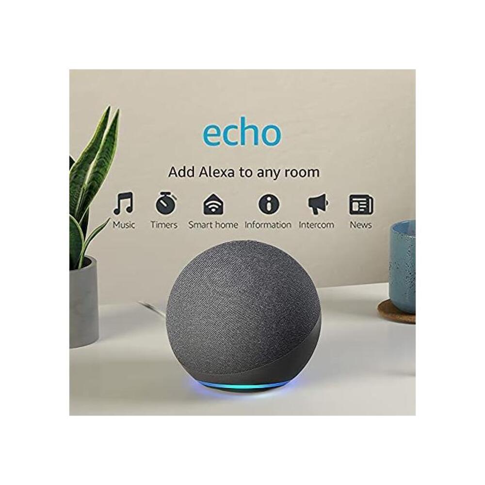 All-new Echo (4th Gen) With premium sound, smart home hub, and Alexa Charcoal B085G63QHT