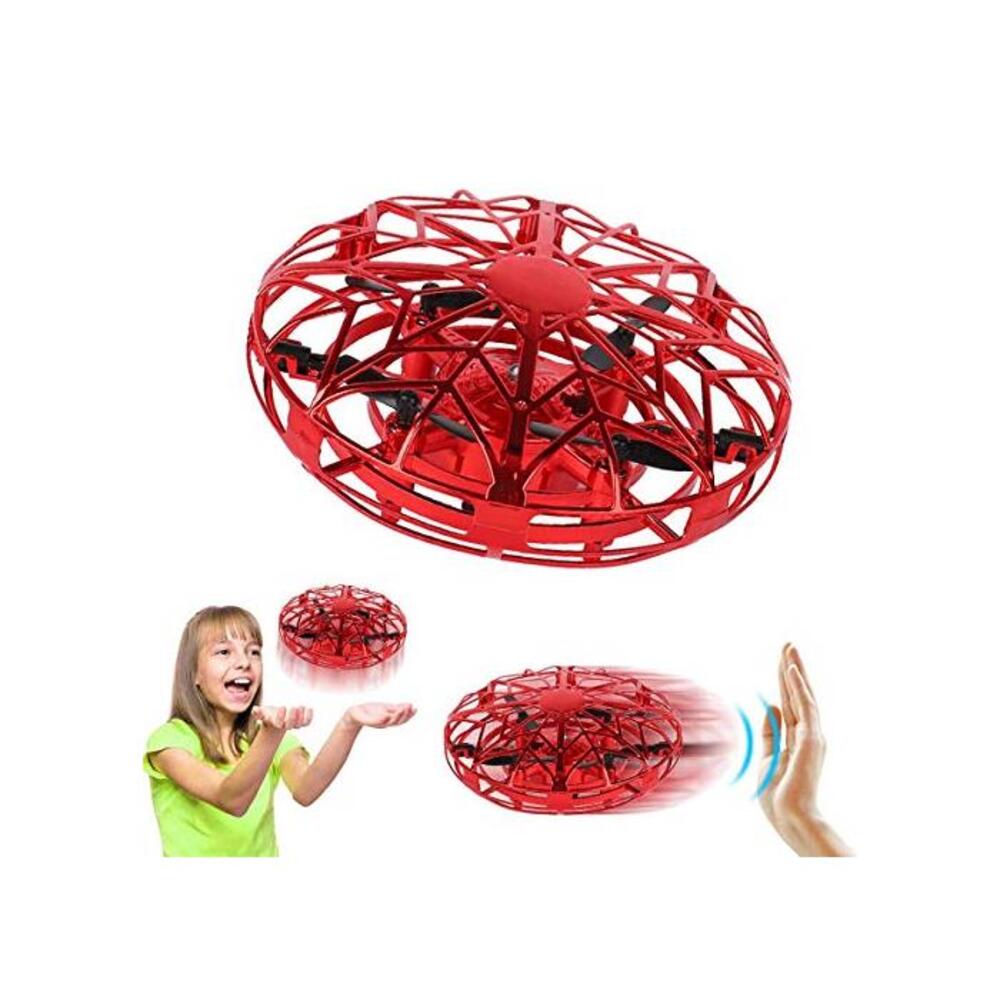 ZeroPlusOne® Hand Operated Drones for Kids or Adults - Air Magic Scoot Hands Free Mini Drone Helicopter, Easy Indoor UFO Flying Ball Drone Toys for Boys or Girls (RED) B07VZZXRXP