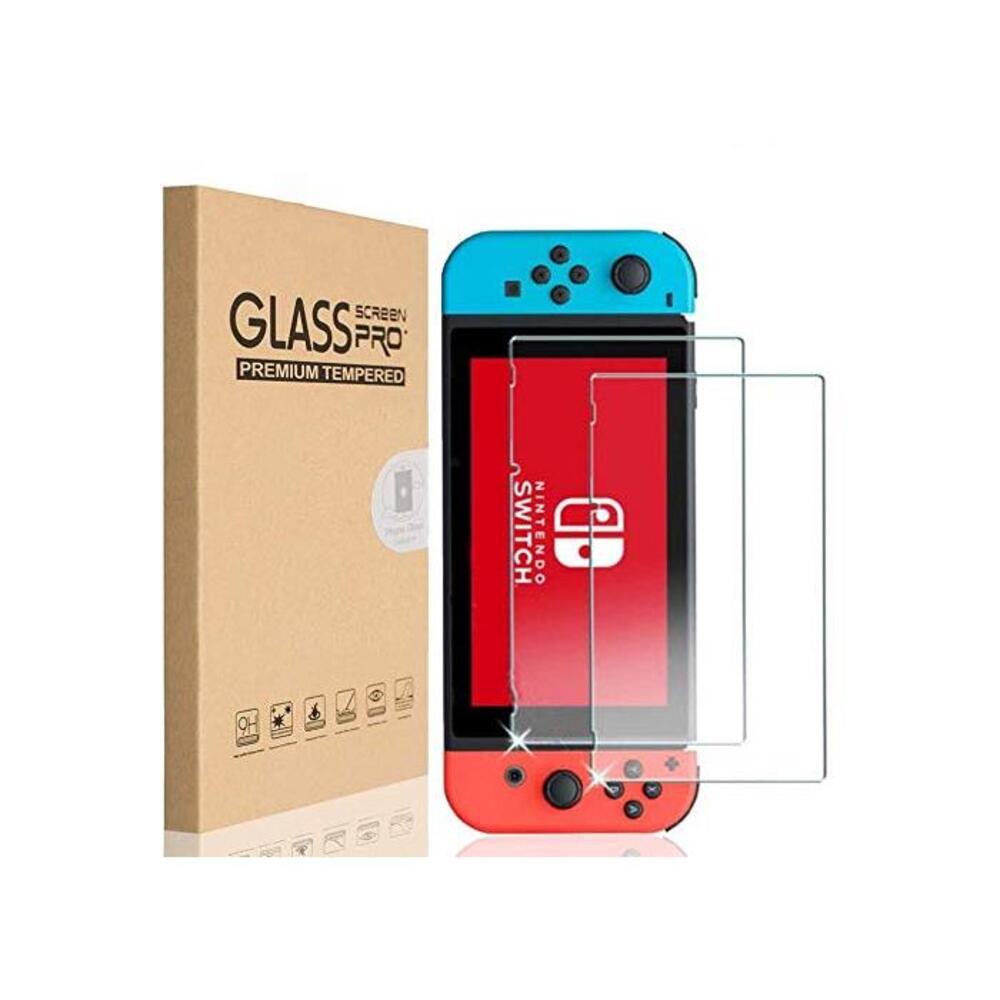 Compatible with TEMPERED GLASS Screen Protector Cover Film Guard Sheet for Nintendo Switch [2 Pack] B07BFT1GNL
