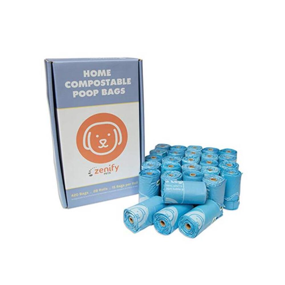 Zenify Pets Compostable Dog Poo Bags (420 Bags) - Certified Compostable Biodegradable Waste - Australian Owned B08976X3TR