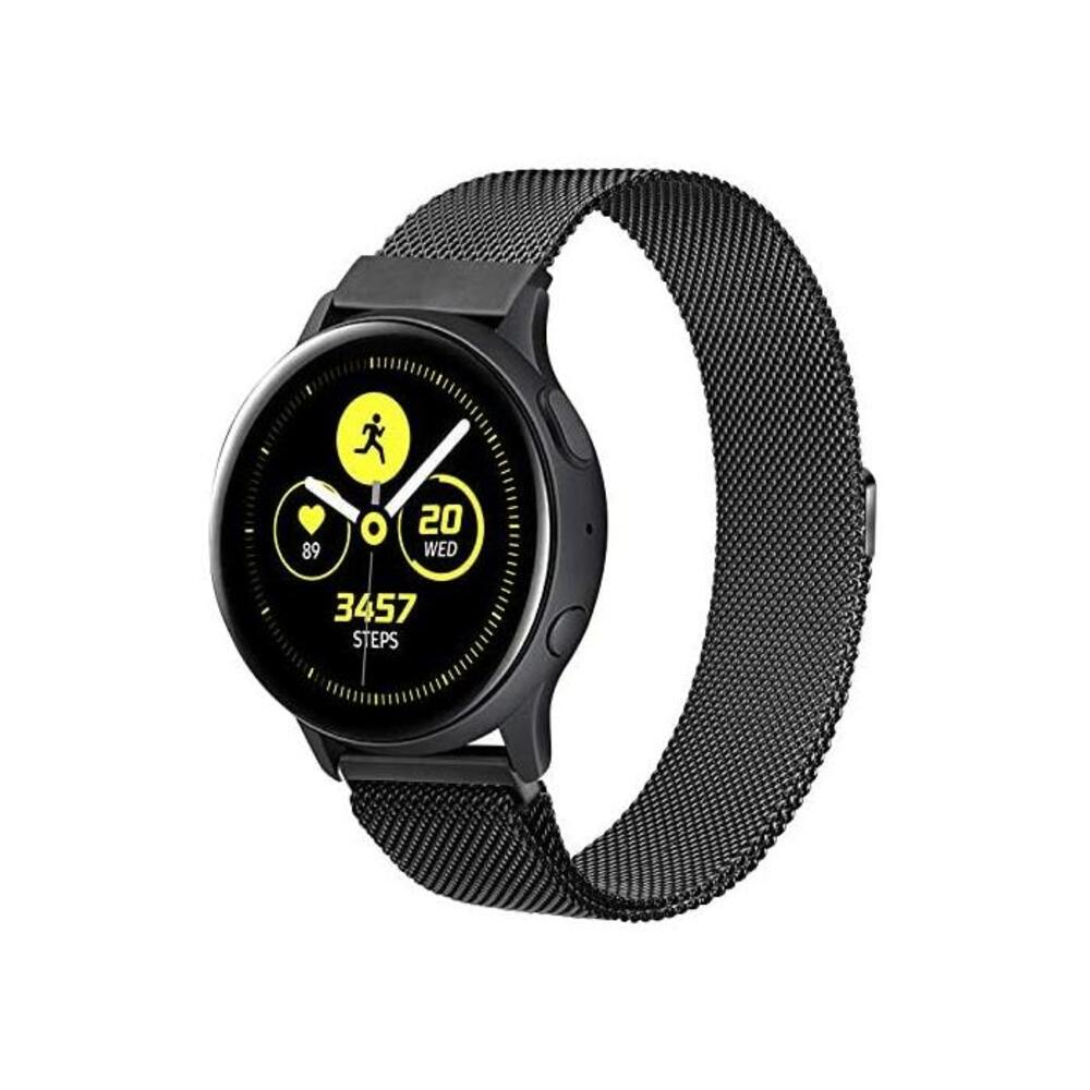 20mm Bands Compatible with Samsung Galaxy Watch 3 41mm / Active 2 (44mm/40mm) / Active / Galaxy Watch 42mm Band, 20mm Adjustable Stainless Steel Mesh Loop Replacement Wristband Str B08Y591F7M