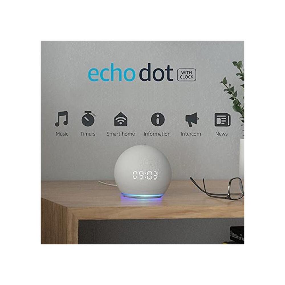 All-new Echo Dot (4th Gen) Smart speaker with clock and Alexa Glacier White B084J4VX9L