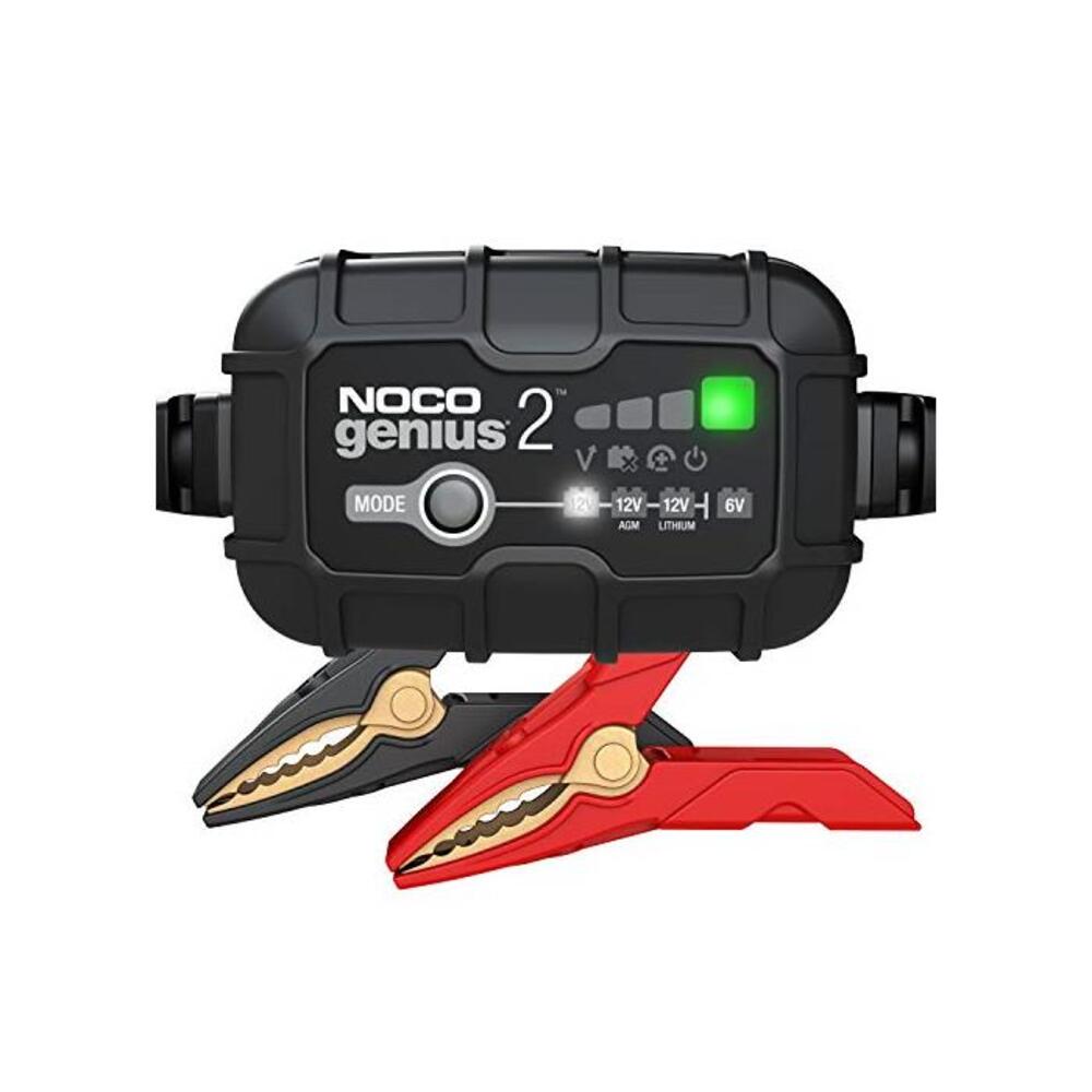 NOCO GENIUS2AU, 2-Amp Fully-Automatic Smart Charger, 6V and 12V Battery Charger, Battery Maintainer, and Battery Desulfator with Temperature Compensation B08D6XB2FT
