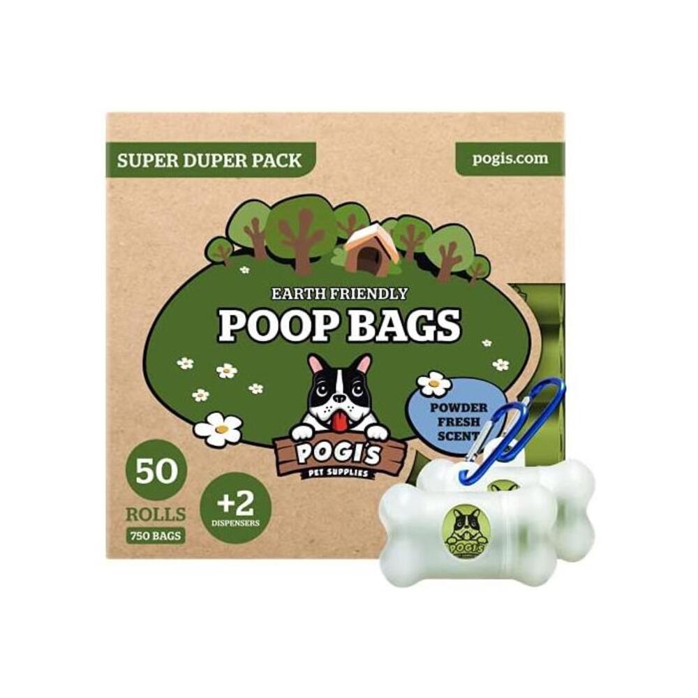 Pogi’s Poop Bags - 50 Rolls (750 Bags) +2 Dispensers - Scented, Biodegradable, Leak-Proof Dog Waste Bags B00LIA4MB4