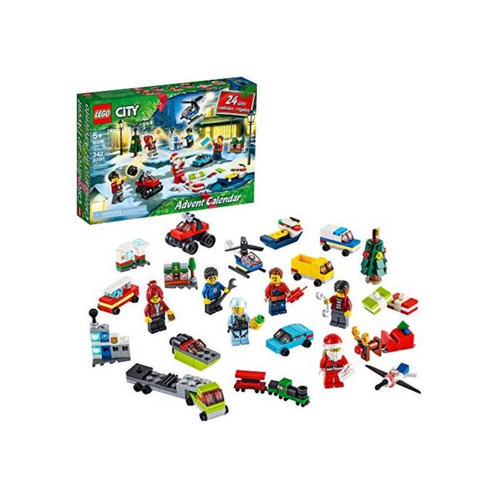 LEGO 레고 시티 2020 Advent Calendar 60268 Playset, Includes 6 LEGO 레고 시티 Adventures TV 시리즈 Characters, Miniature Builds, 시티 Play Mat, and Many More Fun and Festive Features (342 Pie B085B2L642
