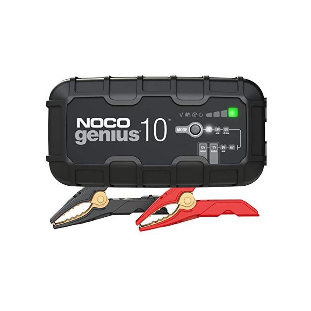 NOCO GENIUS10AU, 10-Amp Fully-Automatic Smart Charger, 6V and 12V Battery Charger, Battery Maintainer, and Battery Desulfator with Temperature Compensation B08D6W3K1L