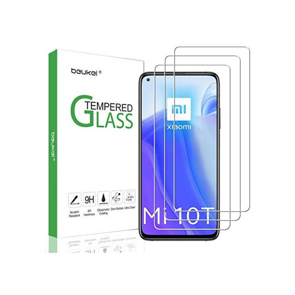 (3 Pack) Beukei Screen Protector Compatible for Xiaomi Mi 10T Pro 5G and Xiaomi Mi 10T 5G Screen Protector Tempered Glass, 6.67 inch, 9H Hardness, Anti Scratch, Bubble Free B08KVS9MZ5