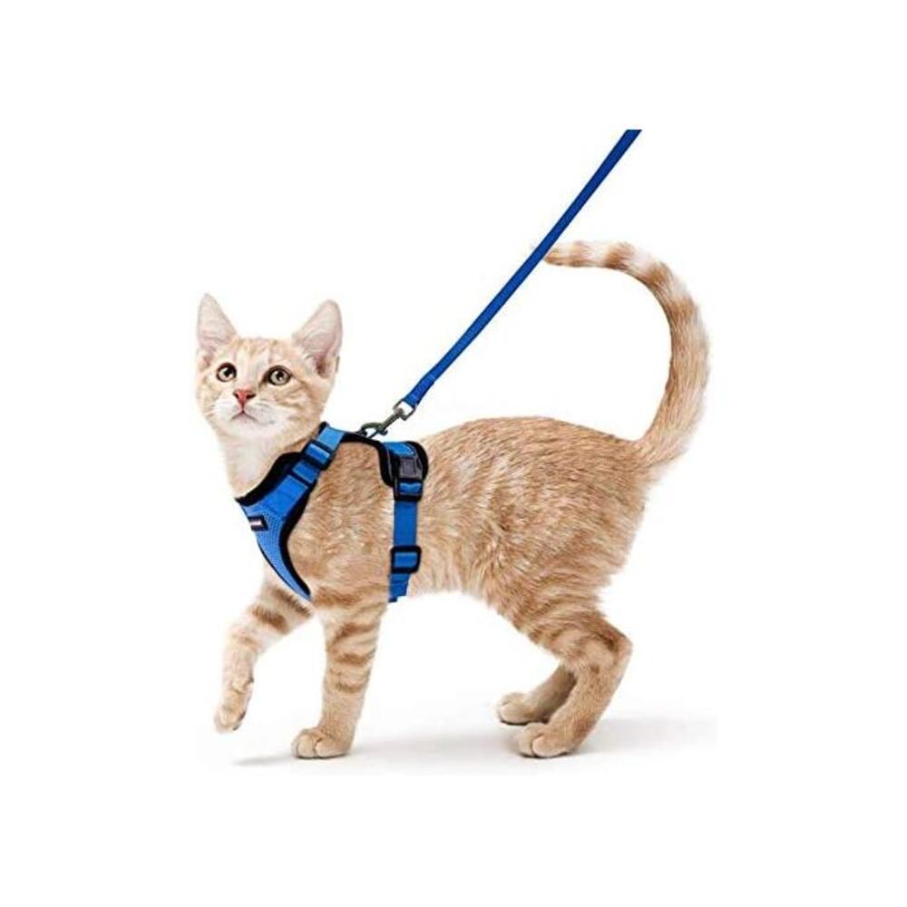 Rabbitgoo Cat Harness and Leash Set for Walking Escape Proof, Adjustable Small Vest Harnesses for Cats with 59 Inches Leash, Small Kitten Leash Harness with Reflective Strips and 1 B087PBSV61