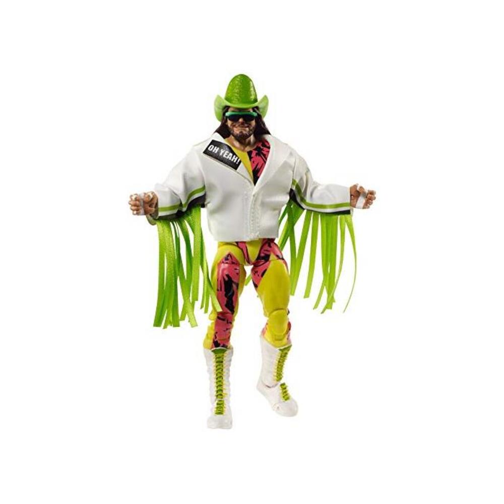 WWE Ultimate Edition Wave 8 Macho Man Randy Savage Action Figure 6 in with Interchangeable Entrance JacketLanternExtra Head and Swappable Hands for Ages 8 Years Old and Up B08J4HG1DN