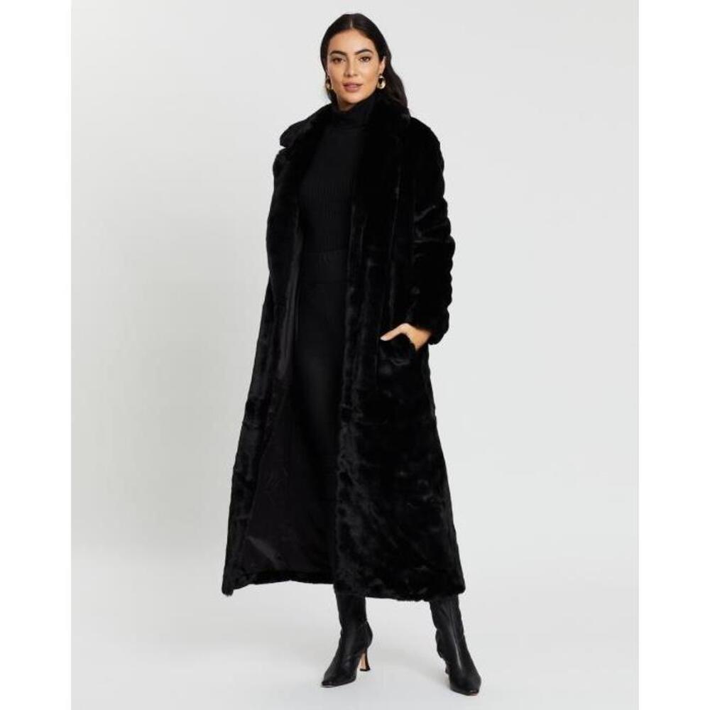 Unreal Fur Black Bird Coat UN688AA97NWW