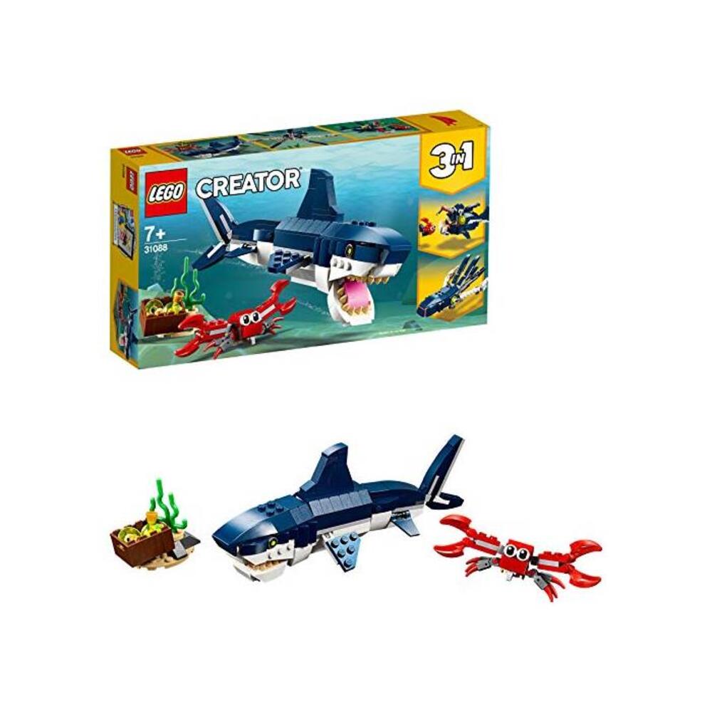 LEGO 레고 크리에이터 3in1 Deep Sea Creatures 31088 크레이티브 빌딩 토이, 애니멀 토이 for 7+ Year Old Boys and 걸s, 2019 B07FNS6J7R